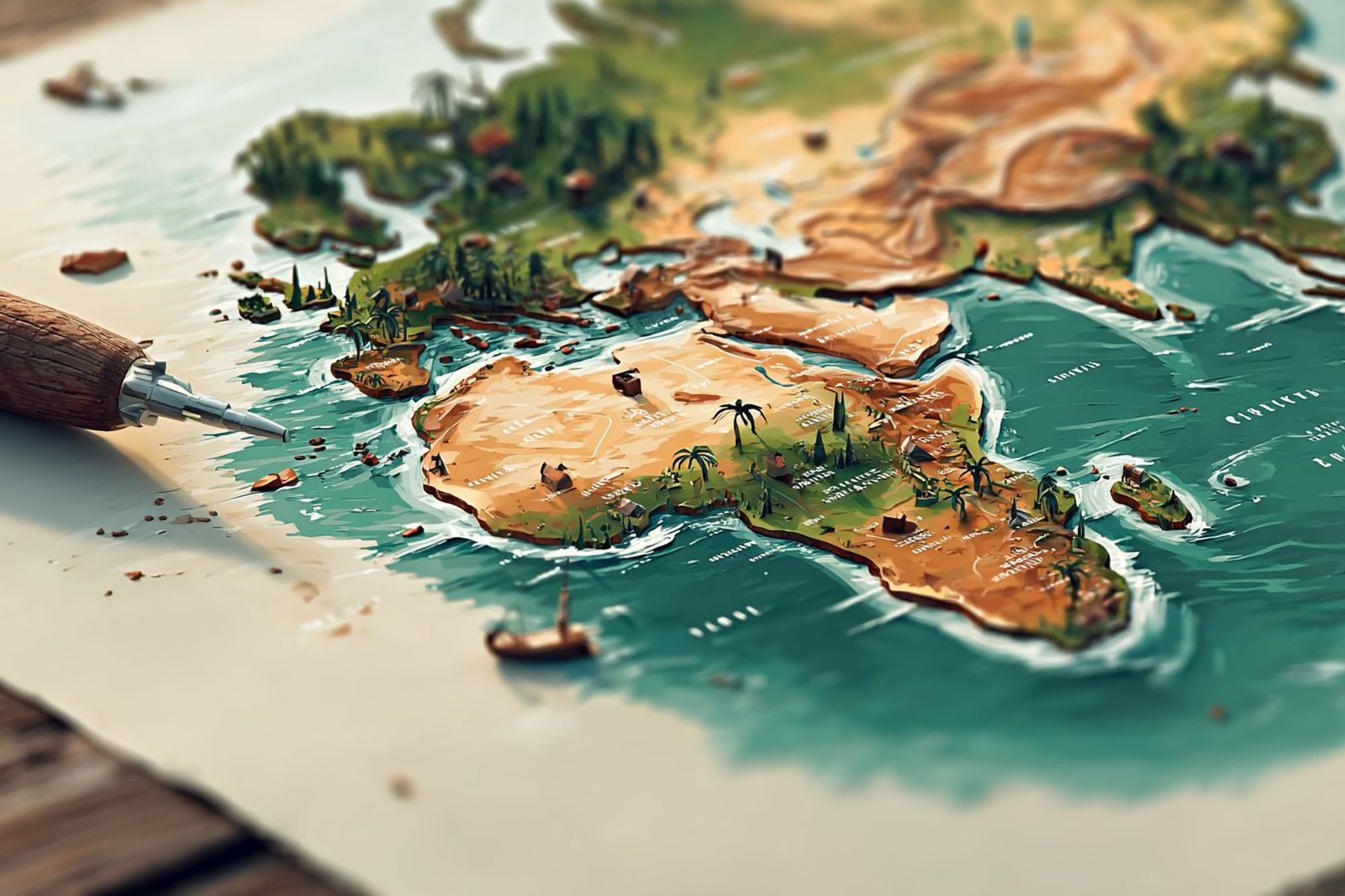 An illustrated map from Uncharted Territories